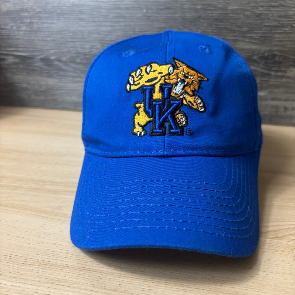 Kentucky Wildcats Hat Cap Strap Back Blue Embroidered Basketball Vintage Logo - Picture 2 of 10